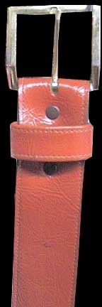 Shiny Pumpkin 70's Belt with Gold Buckle