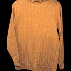 Botany Pumpkin Irregular Stitched Vert Raised Lines Long Sleeve Fold Over Turtle Neck