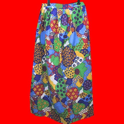 Psychedelic Pop trees in bright colors full length skirt