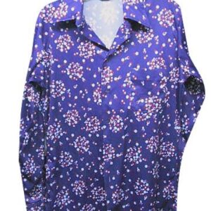 Career Club Deep Blue with Circle in Circle Red Blue White Bubble Patterns Long Sleeve