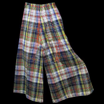 Hunter Sportswear Blues Reds Yellow Orange Etc. Spaced Plaid Stretch Super Bell Bottoms