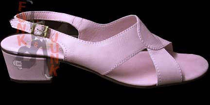 Amalfi Italian Pink Cross Toe to Back Strap Pink Leather Low Heel Sandals