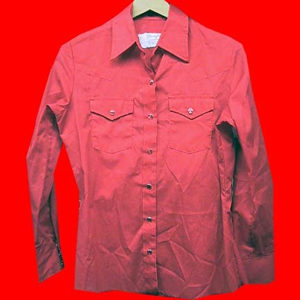 Wrangler bright Red with shiny red snaps classic western shirt