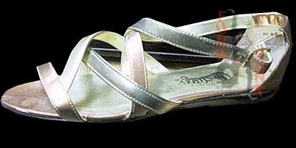Coasters 70's Gold and Copper Crossing Straps Sandals