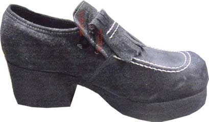 Hampton Imperials Deep Blue Suede with White Stitch Edging and Tasseled Toe Platforms in box