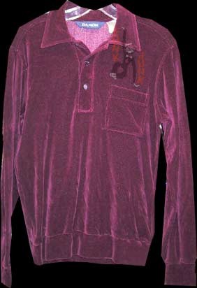 Damon Ruby Long Sleeve Velour Shirt