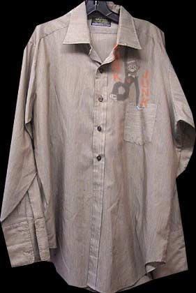 Sears Best Light Brown Sharkskin French Cuff Long Sleeve Shirt