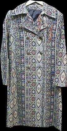 Lanson All Weather Full Length Tapestry with Carpet Pattern Coat with Faux Double Breast