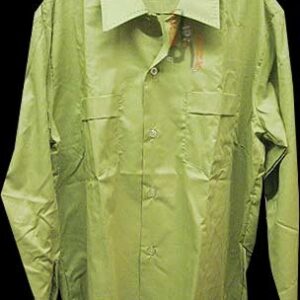 Classic Near Sharkskin Green with Dark Green Stitch Collar Piping Long Sleeve