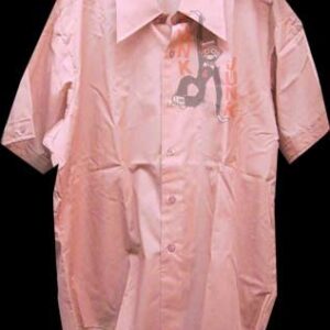 Salmon Wide Collar with Button Accent Cuffs Short Sleeve
