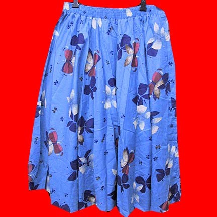 Blue with artistic Butterflies and smaller Blue and Brown Butterflies skirt