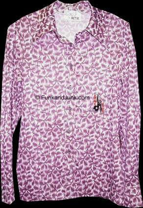 Act III Purple Vine Pattern Long Sleeve Blouse
