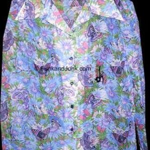 Butterflies Among Colored Flowers Sheer Long Sleeve Blouse