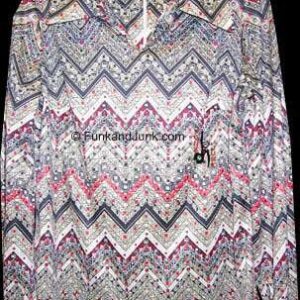 Jennifer Gee Mod Zig Zag Pattern Long Sleeve Blouse