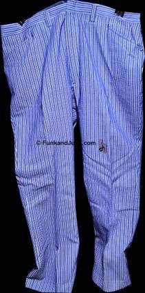 Haggar Light Blue and Navy Blue Alternating Double Stripes with Quilted White Stripe Between Men's Optical Pants