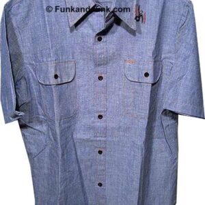 Menshop Classic 70's Denim with Orange Piping Short Sleeve Shirt