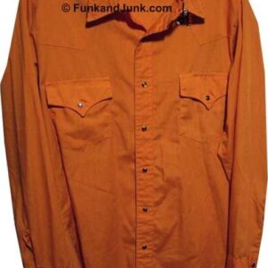 Sears Deep Orange with Snap Closures & Pointed Pockets Long Sleeve Shirt