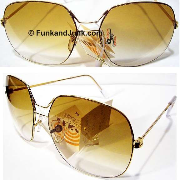 Sunique Gold Metal Rim with Gold Tone Graduated Lenses Deadstock Sunglasses