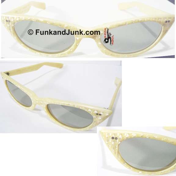 Cool Ray N140 Off White with Shiny Mirror Block Optical Pattern Front Women's Sunglasses By Cari Michelle