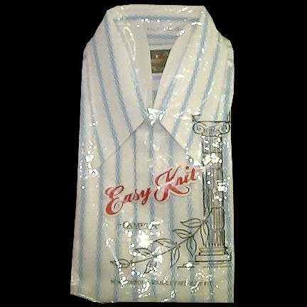 Campus Easy Knit White with Blue Bulbous Chain Vertical Short Sleeve with Package