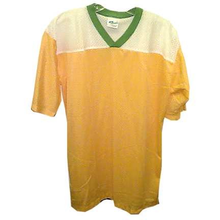 Campus Pro Action Deadstock Yellow with White Yoke and Green Neck Band Vented Football Jersey