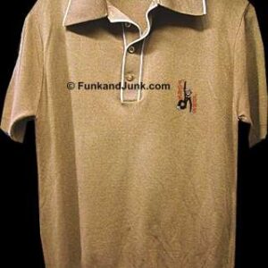 Donegal Brown Shiny Banlon with White Trim Short Sleeve Shirt