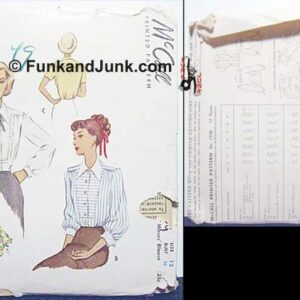 Mccalls 1948 Ladies with Misses Blouses Pattern No. 7238 in Envelope