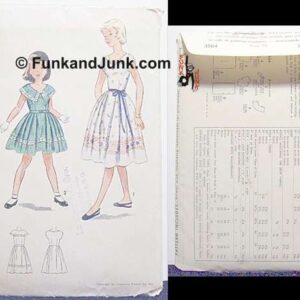 Simplicity Early 1950's Girls' One Piece Dress: Mother and Daughter Dress Pattern No. 3564 in Envelope
