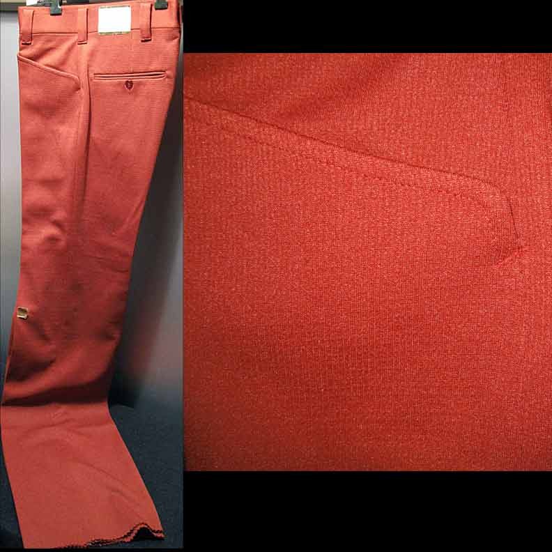 Higgins shiny Rust colored Double Knit Flared Slacks
