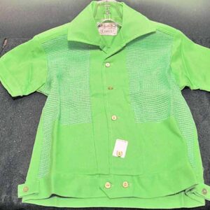 Campus International collection Neon Green with Knit front Panels Boy's Short Sleeve Shirt