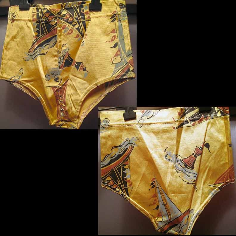 Campus Lastex Yellow with Sailboats and Buoys Boy's Bathing Suit