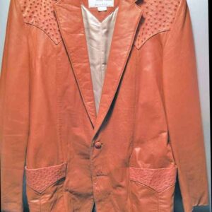 Continental Uber soft Brown Leather with Ostrich Yoke and Pocket Men's Jacket