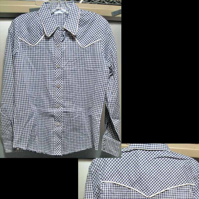 Miss Fashionability Calico Western Styled Pearline snap Long Sleeve Shirt