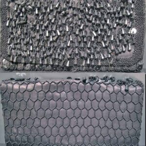 Black Hand Beaded and Sequined Clutch Bag Purse