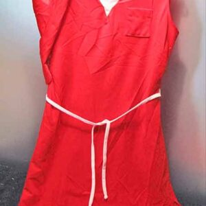 Walden Petite Bright Red Sleeveless Dress with White Trim and Matching Scarf