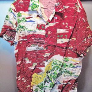 Kennington Rayon Blend Catalina Island with Sailfish Surfers Ocean liners Airplanes Etc. Hawaiian Shirt