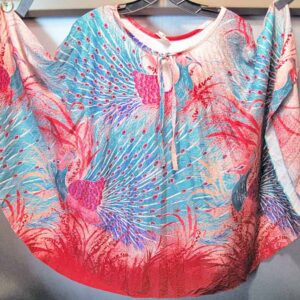 Ms Tops Full Peacock Print Kaftan Style Top
