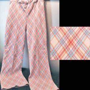 Christenfeld Pink with Orange Blue and Red Lattice Flared Stretch Slacks