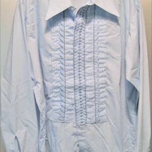 Ugo Vallini Blue with raised Ruffle Front Tuxedo Shirt