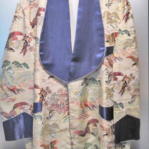 Gold with Soaring Eagles and Houses Smoking Jacket