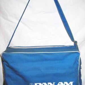 Pan Am Vintage Rare Shiny Blue Vinyl Carry On Shoulder Bag