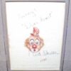 Red Skelton 1985 Dear Heart Clown Head Linen Pastel sketch - Image 2