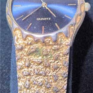 Brut Gold Nugget Band Man's Wristwatch in Original Box
