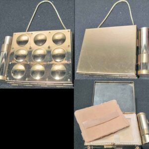 Gold Mod Dot Carry All Lipstick Powder and Cigarette Purse