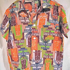 Island Creations Moderne Block Print Hawaiian Shirt