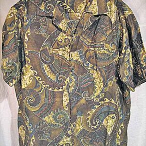 Malihini Green with Large flowing Amoebas Hawaiian Shirt