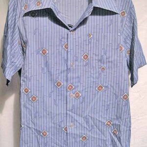 Landmark Blue Tubes with Occasional Diamond Windows Short Sleeve Shirt
