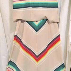 Rainbow design 1970s open weave Womens Maxi Skirt Suit