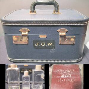 Vintage Mendel Art Deco Make Up Train Travel Suitcase with Tweed Vintage makeup