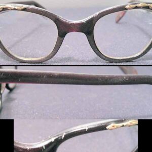 Green Marbled with Gold Bow Temple Womens Eyeglasses